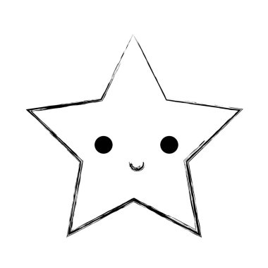 Grunge mutlu yıldız video oyunu karakteri teknoloji vektör çizim