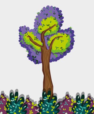 Ağaç izole orman vektör çizim grafik tasarım