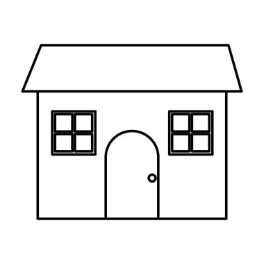 windows tasarım ve kapı vektör çizim çizgi ev ikamet