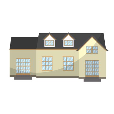 güzel ikamet palance çatı ve windows vektör çizim ile