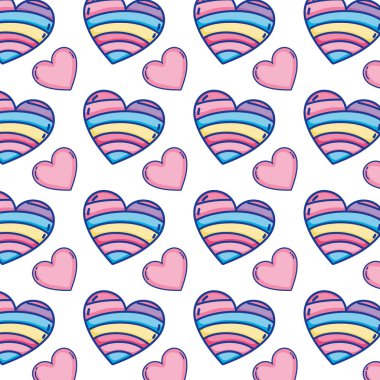 dekorasyon kalp şekli trendy arka plan vektör çizim