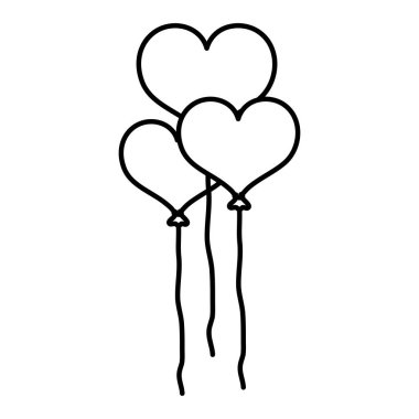 satır eğlenceli kalp balon uçan nesne dekorasyon illüstrasyon vektör
