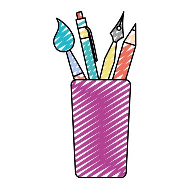 okul eşyaları eğitim plastik kap vektör çizim içinde doodle