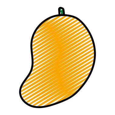 lezzetli mango organik meyve beslenme vektör çizim doodle