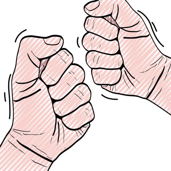 Doodle Oppositie Mensen Hand Protest Revolutie Vectorillustratie — Stockvector