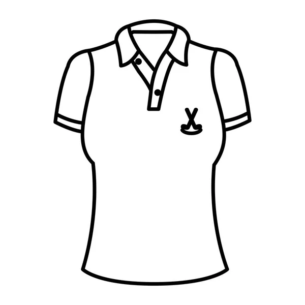Línea Profesional Chica Camiseta Para Jugar Golf Vector Ilustración — Vector de stock