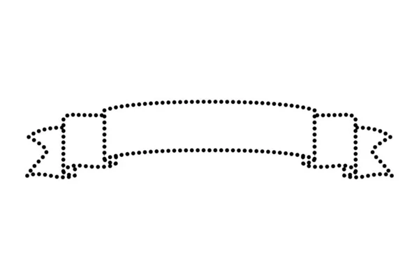 Forme Pointillée Décoration Ruban Objet Fête Célébration Vectoriel Illustration — Image vectorielle