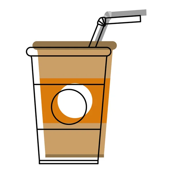 Color Movido Macchiato Café Taza Plástico Bebida Vector Ilustración — Archivo Imágenes Vectoriales