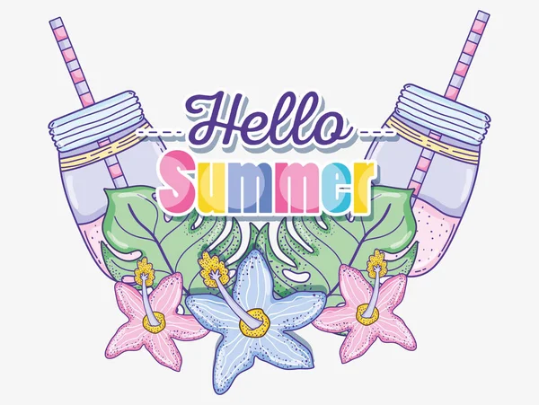 Hello Summer Cartoons Векторный Графический Дизайн Иллюстрации — стоковый вектор