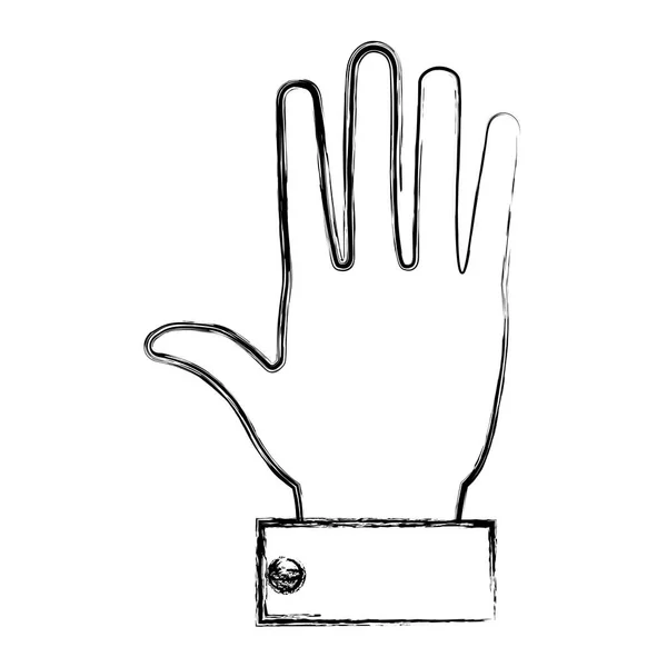 Grunge Businessman Hand Stop Gesture Sign Vector Illustration — Stock Vector