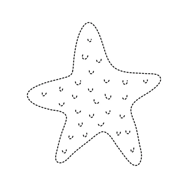 Forma Punteada Naturaleza Estrellas Mar Océano Diseño Animal Vector Ilustración — Vector de stock