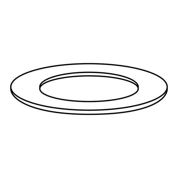 Line Cirkel Porslin Tallrik Objekt Design Vektorillustration — Stock vektor