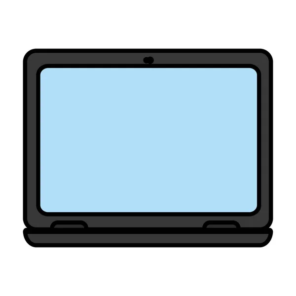 Farb Laptop Mit Elektronischer Bildschirmtechnologie Service Vektor Illustration — Stockvektor