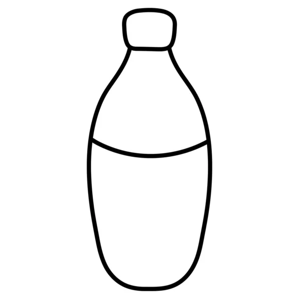 Line Nice Glass Bottle Clean Object Vector Illustration — Stock Vector