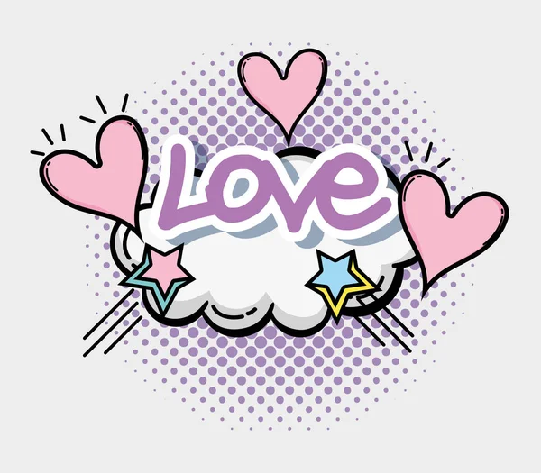 Pop art love message cartoons vector illustration graphic design