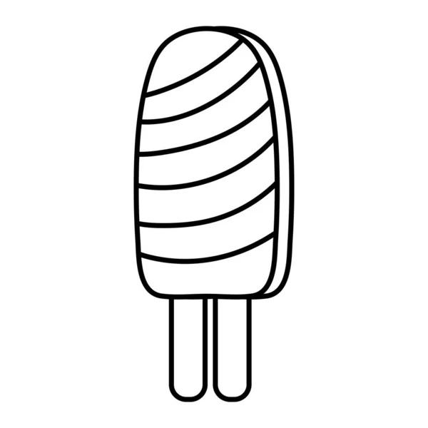 Ligne Glace Douce Lolly Fraîche Illustration Vectorielle Dessert — Image vectorielle