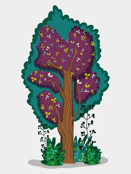 Árbol Bosque Aislado Vector Ilustración Diseño Gráfico — Archivo Imágenes Vectoriales