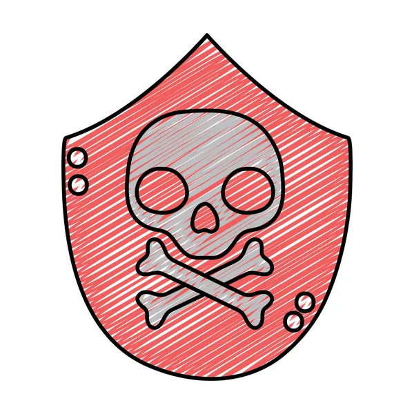 Danger Crâne Avertissement Symbole Mort Illustration Vectorielle — Image vectorielle