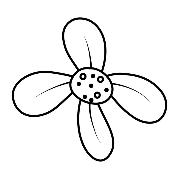 Line Nature Flower Design Style Petals Vector Illustration — Stock Vector