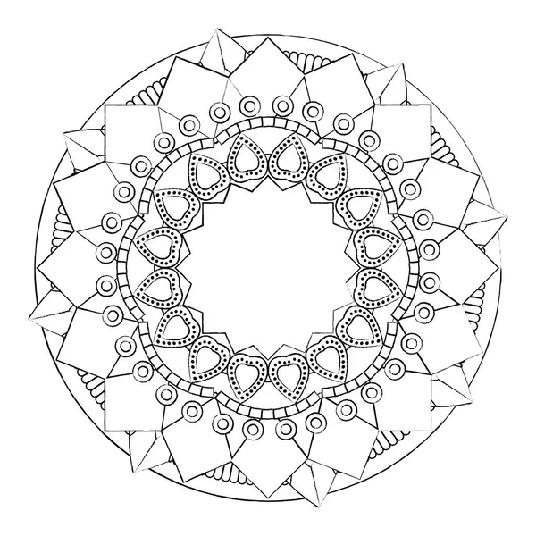 Grunge Abstraktní Mandala Indické Ornament Dekorace Vektorové Ilustrace — Stockový vektor