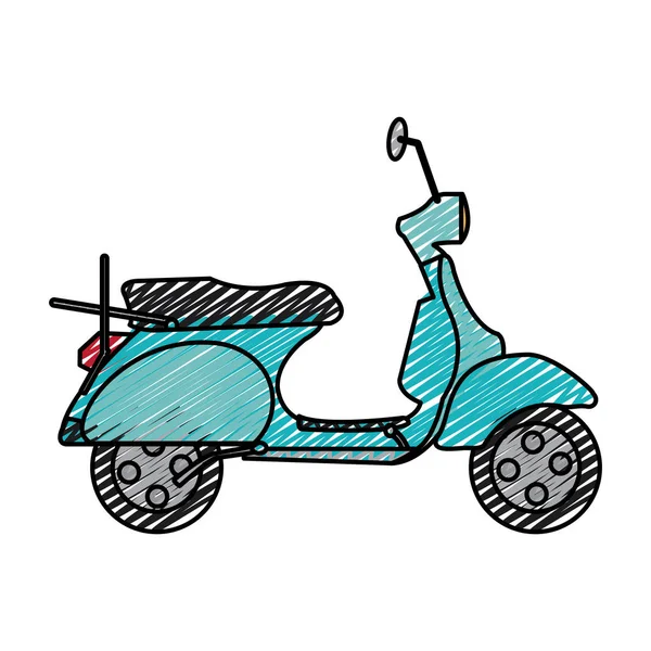 Motorrad Mit Spiegel Und Rädern Vektorillustration — Stockvektor