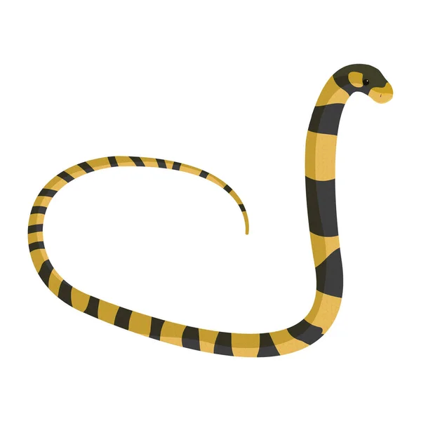 Animal Serpent Sauvage Avec Danger Poison Vecteur Illustration — Image vectorielle