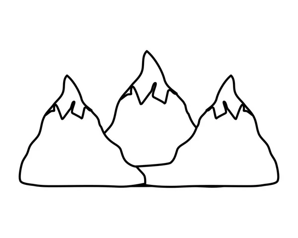 Linea Montagne Innevate Naturali Illustrazione Vettoriale Meteo Invernale — Vettoriale Stock