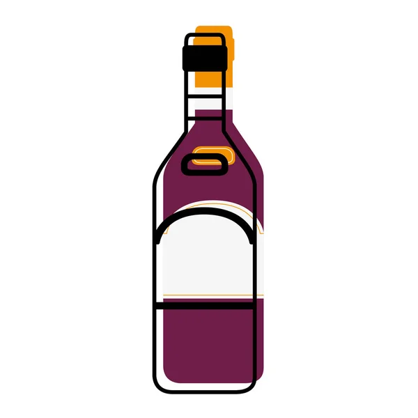 Moved Color Wine Crystal Bottle Liqueur Celebration Vector Illustration — Stock Vector