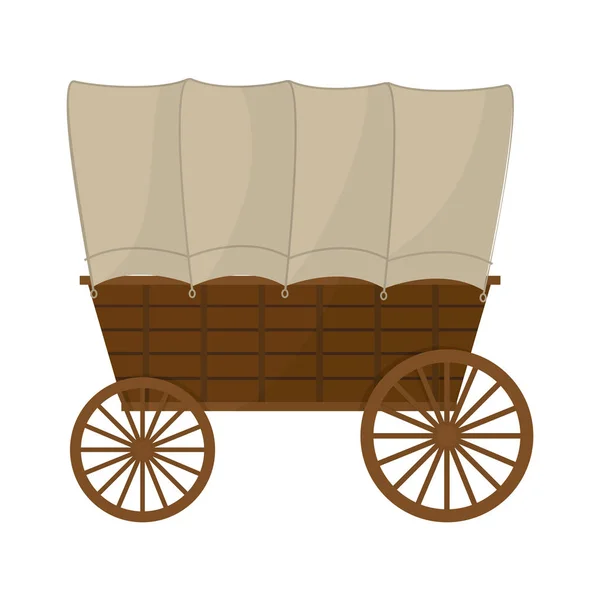 Повозка Векторной Иллюстрацией Транспортного Средства Колесах — стоковый вектор