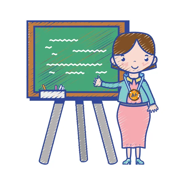 teacher teaching class lesson in the backcoard vector illustration