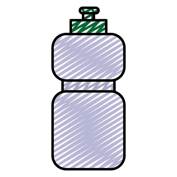 Doodle Water Beverage Plastic Bottle Drink Vector Illustration — Stock Vector