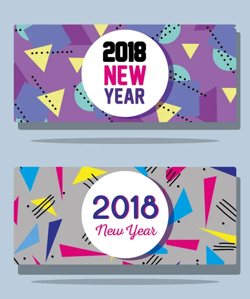 happy new year figures backgrund design vector illustration