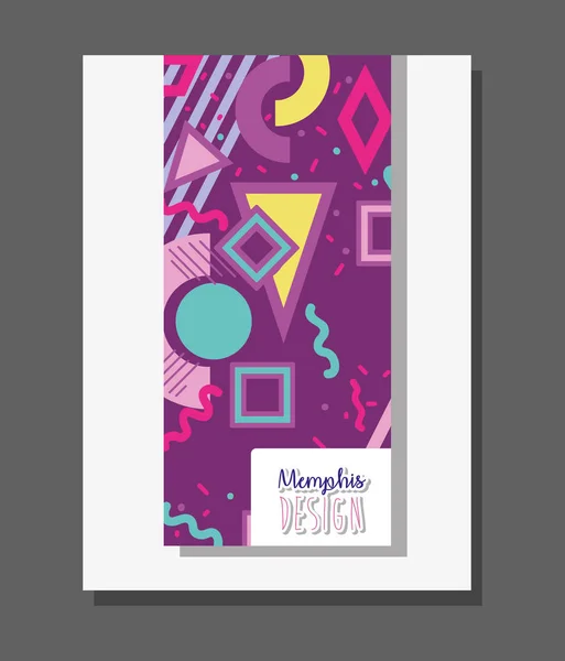 Memphis Modelo Fundo Colorido Design Vetorial Ilustração Design Gráfico —  Vetores de Stock