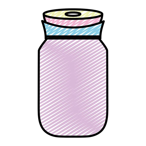 Doodle Trasparente Cristallo Bottiglia Oggetto Disegno Vettoriale Illustrazione — Vettoriale Stock