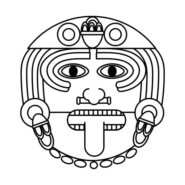 Linia Aztec Boga Słońca Kultury Symbol Wektor Ilustracja — Wektor stockowy