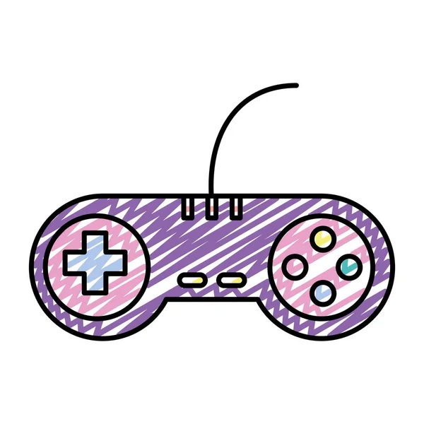 Doodle Videogame Ελεγκτή Εικονογράφηση Φορέα Τεχνολογία Κουμπιά Παιχνιδιού — Διανυσματικό Αρχείο