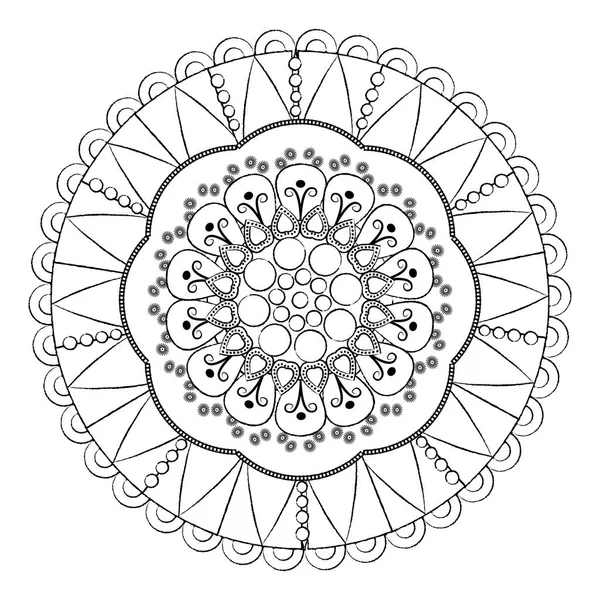 Grunge Indická Mandala Abstraktní Dekorace Styl Vektorové Ilustrace — Stockový vektor