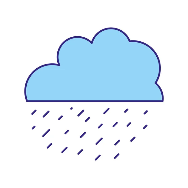 Duo Χρώματος Σύννεφο Βρέχει Ψυχρής Φύσης Καιρός Διανυσματικά Εικονογράφηση — Διανυσματικό Αρχείο