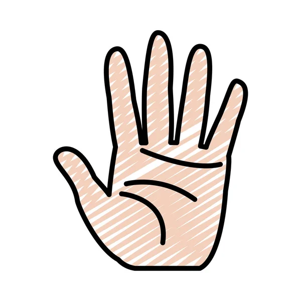 Doodle Stop Gesture Hand Sign Expression Vector Illustration — Stock Vector