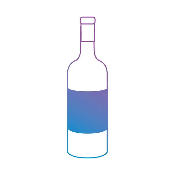 Linie Wein Flasche Beverege Element Vektor Illustration — Stockvektor
