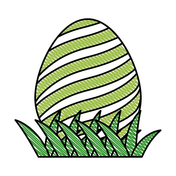 Huevo Garabato Pascua Con Espirales Figuras Decoración Vector Ilustración — Vector de stock