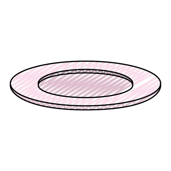 Doodle Circle Porcelain Plate Object Design Vector Illustration — Stock Vector