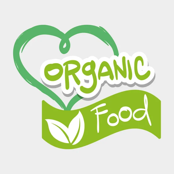 Mensagem Alimentar Orgânica Com Folhas Naturais Ilustração Vetorial — Vetor de Stock