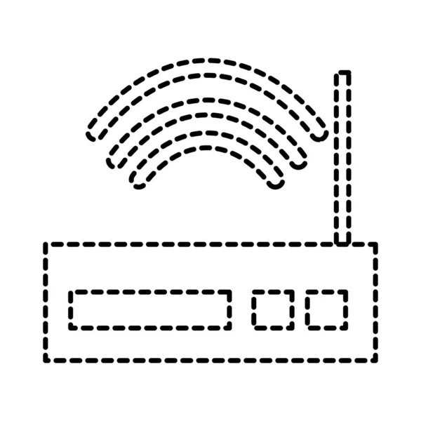ドット形状ルーターの無線インターネット Wifi 技術ベクトル図 — ストックベクタ