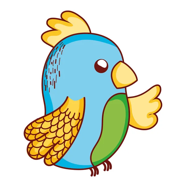 Burung Beo Kecantikan Lucu Vektor Hewan Ilustrasi - Stok Vektor