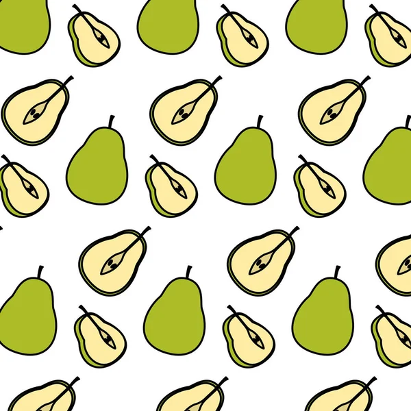 Farbe Köstlich Scheibe Birne Obst Hintergrund Vektor Illustration — Stockvektor