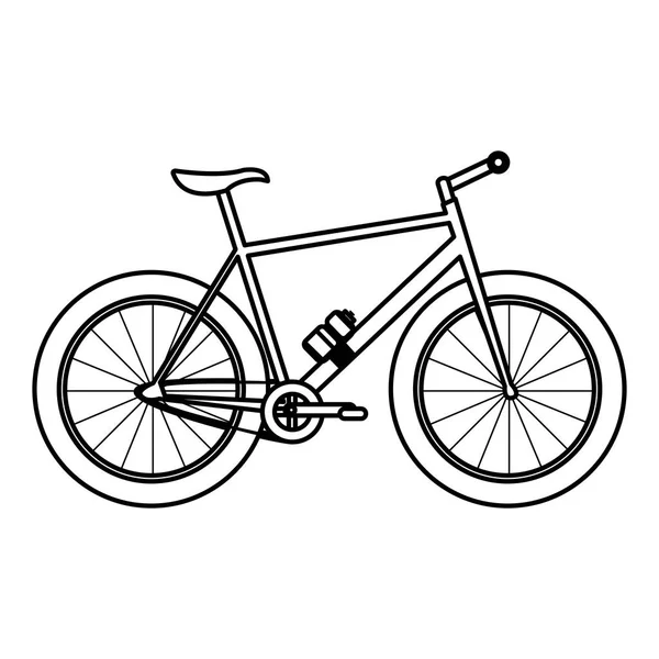 Ligne Vélo Sport Avec Illustration Vectorielle Bouteille Plastique Eau — Image vectorielle