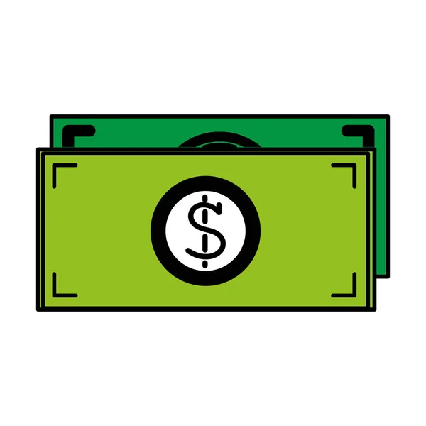 Color Economy Dollar Bills Cash Money Vector Illustration — Stock Vector