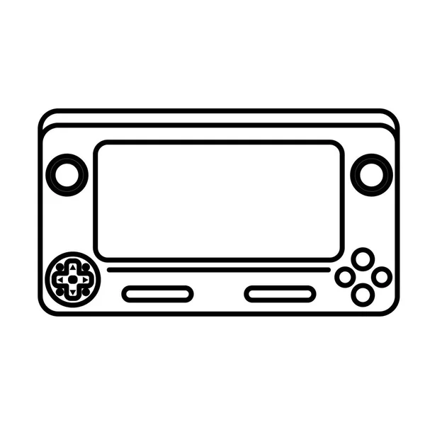 Linha Eletrônico Videogame Simulador Tecnologia Console Vetor Ilustração — Vetor de Stock