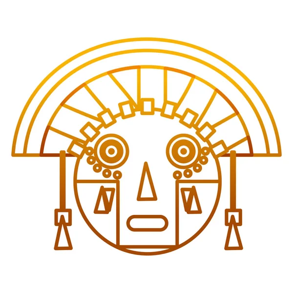 Degradované Linie Aztécký Původních Soch Tradiční Symbol Vektorové Ilustrace — Stockový vektor
